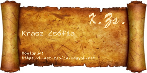 Krasz Zsófia névjegykártya